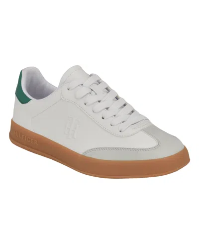 Tommy Hilfiger Women's Sarhli Lace-up Sneakers In White,green
