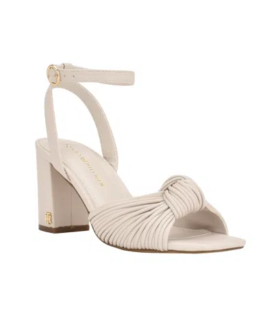 Tommy Hilfiger Women's Sarifina Knotted Block Heel Sandals In Brown