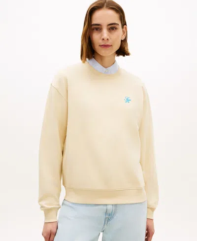 Tommy Hilfiger Women's Script Logo Crewneck Sweatshirt In Neutral