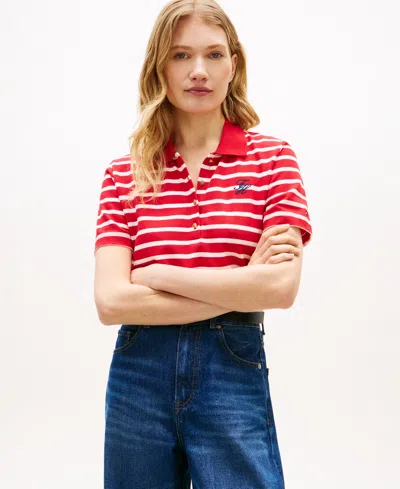 Tommy Hilfiger Women's Script Logo Polo T-shirt In Multi