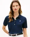 Tommy Hilfiger Slim Fit Script Monogram Stretch Polo In Blue