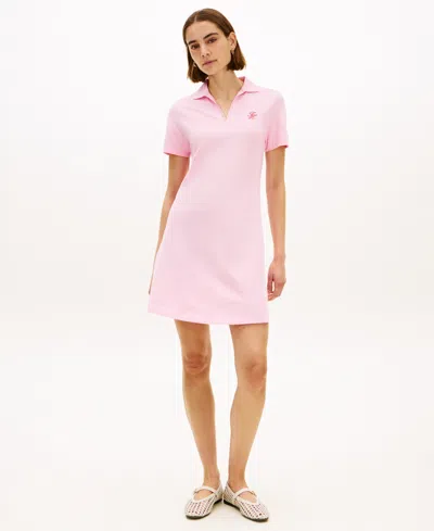Tommy Hilfiger Women's Script Polo Dress In Pink