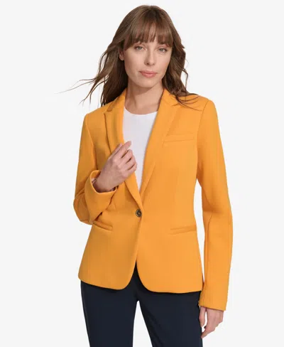 Tommy Hilfiger Women's Scuba One-button Blazer In Yellow