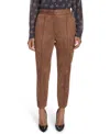 Tommy Hilfiger Women's Scuba Suede High-rise Ankle Pants In Brown