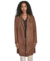 Tommy Hilfiger Women's Scuba Suede Long Sleeve Topper In Brown