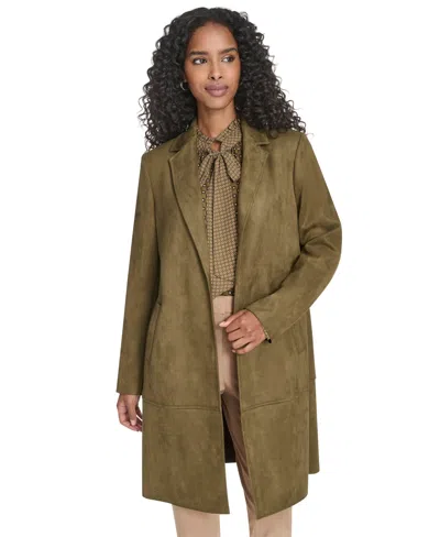 Tommy Hilfiger Women's Scuba Suede Long Sleeve Topper In Green