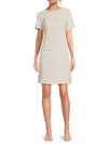 Tommy Hilfiger Women's Short Sleeve A-line Minidress In Khaki Ivory