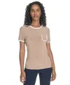 Tommy Hilfiger Women's Short-sleeve Crewneck Pocket Tee In Neutral