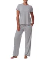 Tommy Hilfiger Women's Short-sleeve Crewneck Sleep Tee In Heather Grey