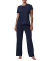 Tommy Hilfiger Women's Short-sleeve Crewneck Sleep Tee In Sky Captain