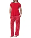 Tommy Hilfiger Women's Short-sleeve Crewneck Sleep Tee In Tango Red