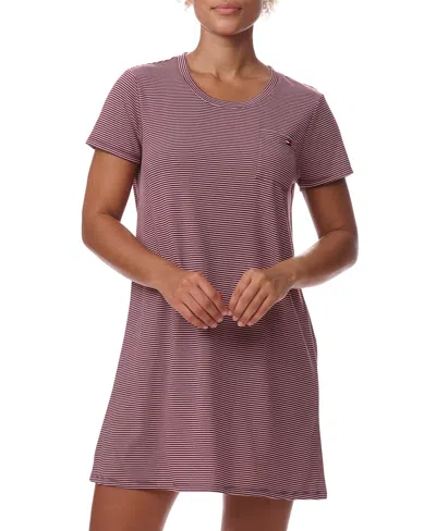 Tommy Hilfiger Women's Short-sleeve Crewneck Sleepshirt In Feeder Stripe