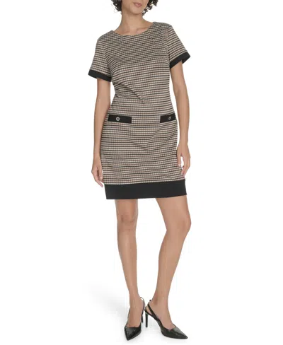 Tommy Hilfiger Women's Short Sleeve Pocket Shift Dress In Multi