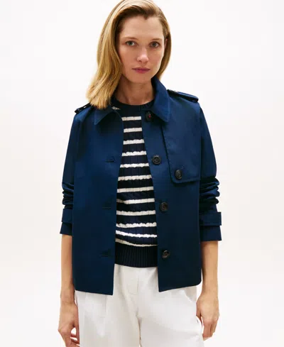 Tommy Hilfiger Women's Short Trench Coat In Blue