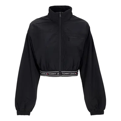 Tommy Hilfiger Women's Short Windbreaker W Crop Taping Windbreaker Black