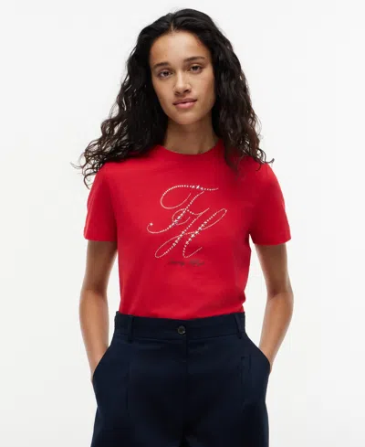 Tommy Hilfiger Women's Short-sleeve Crewneck T-shirt In Red