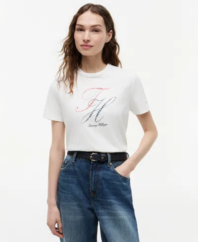 Tommy Hilfiger Women's Short-sleeve Crewneck T-shirt In White