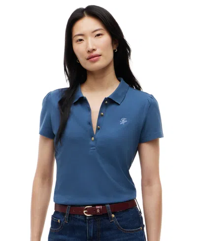 Tommy Hilfiger Women's Short-sleeve Polo Shirt In Aegean Sea