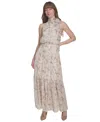 Tommy Hilfiger Women's Side-tie Halter Tiered Maxi Dress