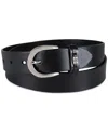 Tommy Hilfiger Women's Signature Leather Jean Belt In Black