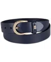 Tommy Hilfiger Women's Signature Leather Jean Belt In Navy Blue