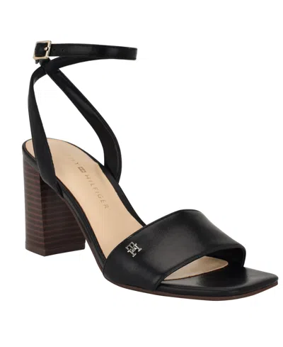 Tommy Hilfiger Women's Skilars High Block Heel Sandals In Black