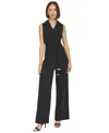 Tommy Hilfiger Women's Sleeveless Belted Jumpsuit In Black