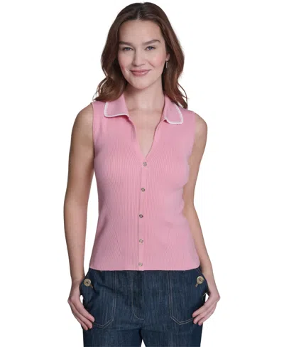 Tommy Hilfiger Women's Sleeveless Collared Sweater In Multi