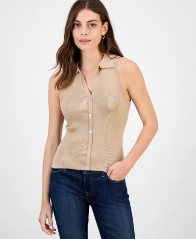 Tommy Hilfiger Women's Sleeveless Halter Polo Sweater In Neutral