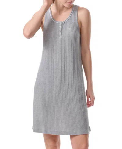 Tommy Hilfiger Women's Sleeveless Tank Sleep Dress In Heather Grey