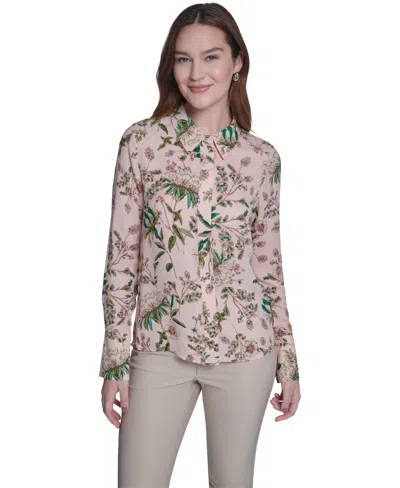 Tommy Hilfiger Women's Slim Fit Floral Collared Blouse In Multi