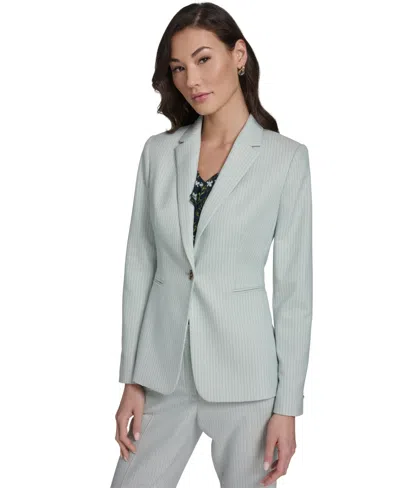 Tommy Hilfiger Women's Slim Fit Tonal Stripe Blazer In Green