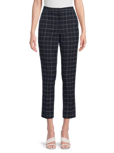 Tommy Hilfiger Women's Sloane Plaid Cropped Pants In Blue