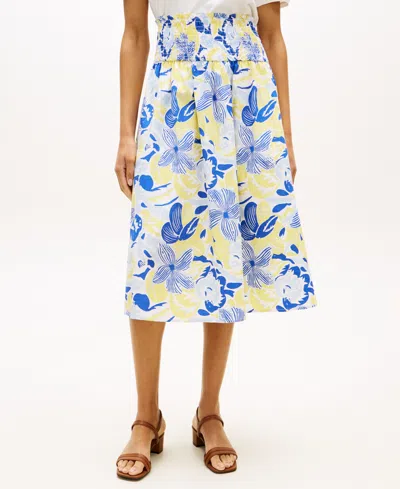 Tommy Hilfiger Women's Smocked Pull-on Midi Skirt In Multi