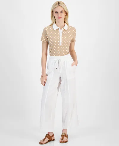Tommy Hilfiger Women's Solid Drawstring-waist Pants In White