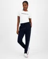 Tommy Hilfiger Women's Solid Logo Joggers In Blue