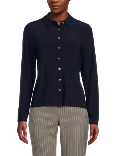 Tommy Hilfiger Women's Solid Shirt In Midnight