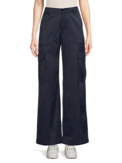 Tommy Hilfiger Women's Solid Utility Cargo Pants In Blue