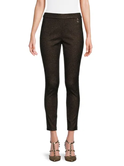 Tommy Hilfiger Women's Speckled Mid Rise Pants In Black Multicolor