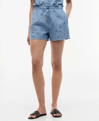 Tommy Hilfiger Women's Star Printed Chambray Shorts In Blue