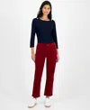 Tommy Hilfiger Women's Straight Corduroy Pants In Red