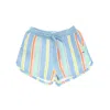 Tommy Hilfiger Women's Stripe Sweat Shorts Light Powdery Blue/stripe In Blue