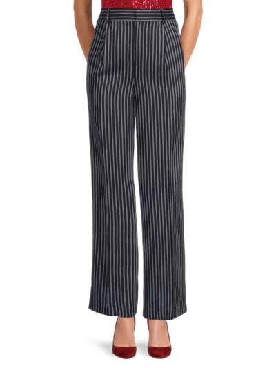 Tommy Hilfiger Women's Stripe Wide Leg Pants In Midnight Ivory