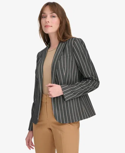 Tommy Hilfiger Women's Striped Blazer In Blk Multi