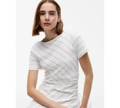 Tommy Hilfiger Women's Striped Boat Neck T-shirt Dress In White
