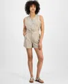 Tommy Hilfiger Women's Striped Clean-front Shorts In Irish Cream Multi