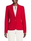 Tommy Hilfiger Women's Striped Roll Cuff Blazer In Scarlet