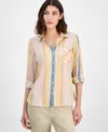 Tommy Hilfiger Women's Striped Roll-tab Shirt