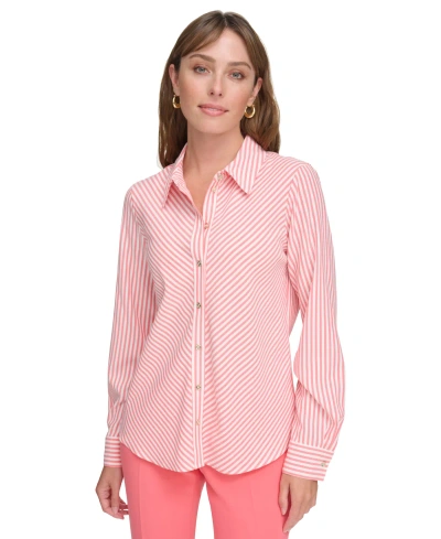 Tommy Hilfiger Women's Striped Shirt In Pink
