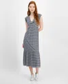 Tommy Hilfiger Sleeveless Stripe Ribbed Midi Dress In Sky Capt,i